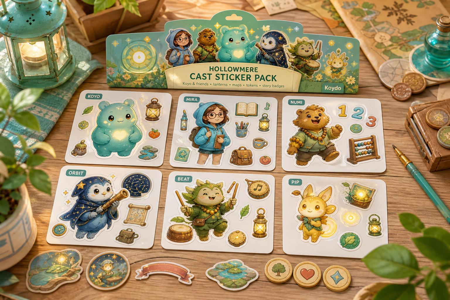 Koyo cast sticker and puzzle product